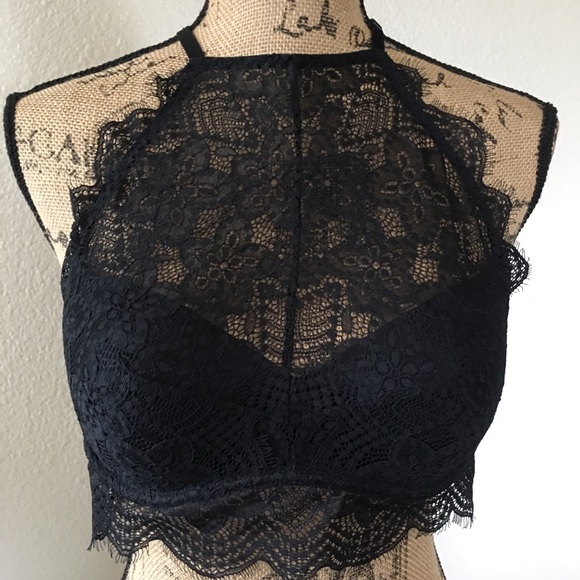 PINK push up/ Pigeonnat black lace bralette - Picture 2 of 8